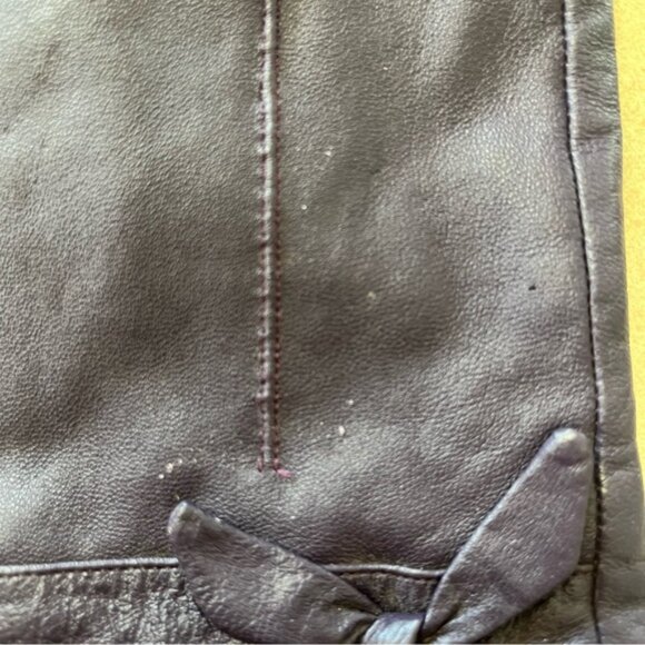 Denver Hayes Purple Leather Driving Winter Gloves - Picture 7 of 8
